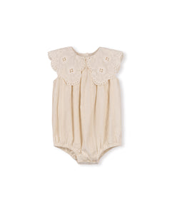 Vintage big bib romper - Cream