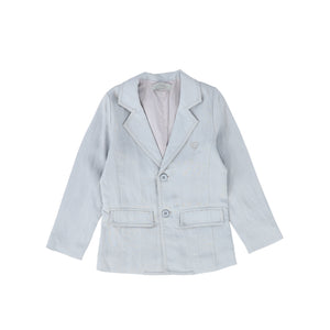 Ribbon trim blazer - Light blue