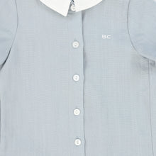 Load image into Gallery viewer, Linen trim collared shirt - Light blue
