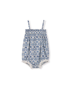 Savana lace trim romper - floral
