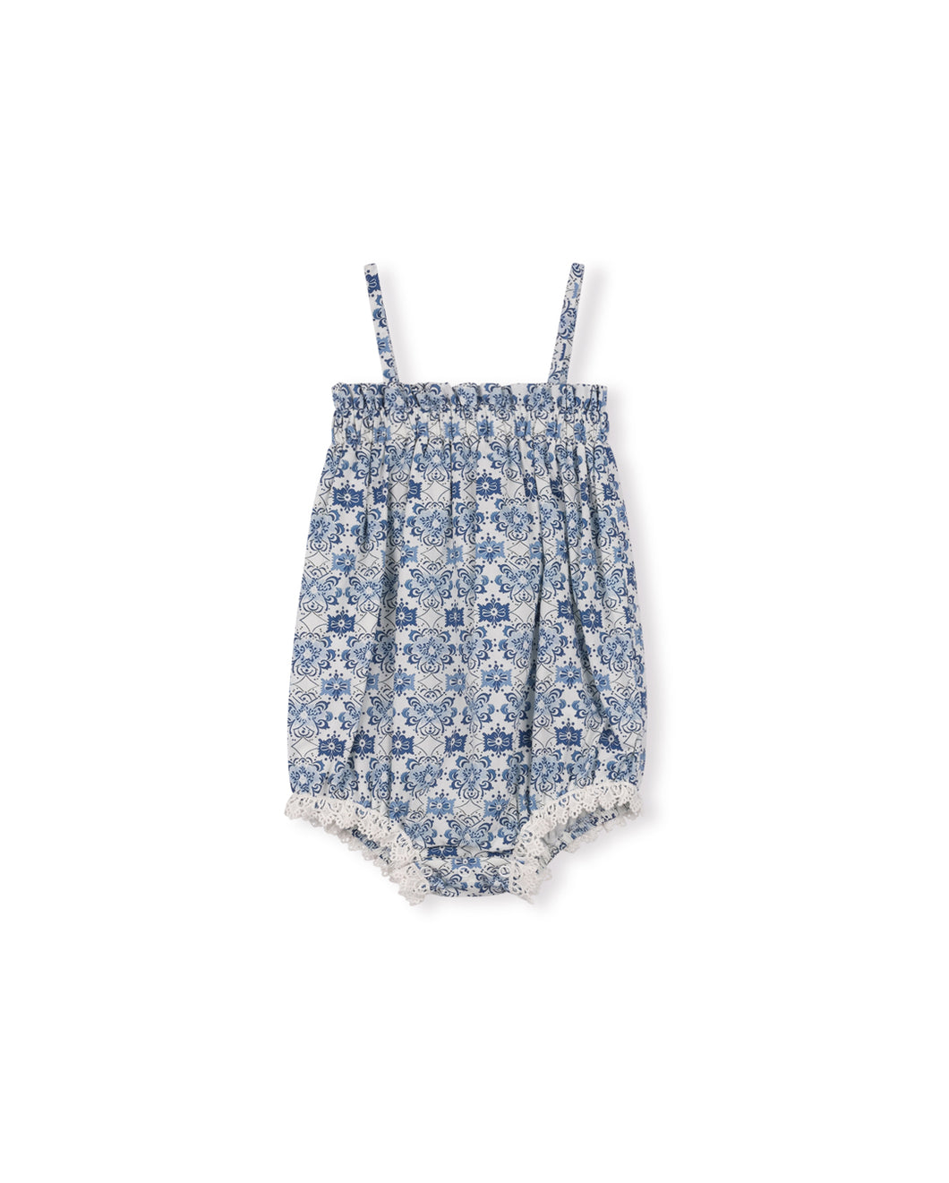 Savana lace trim romper - floral