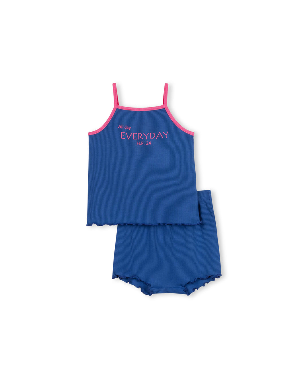 Brushed stripe tank and shorts set - royal