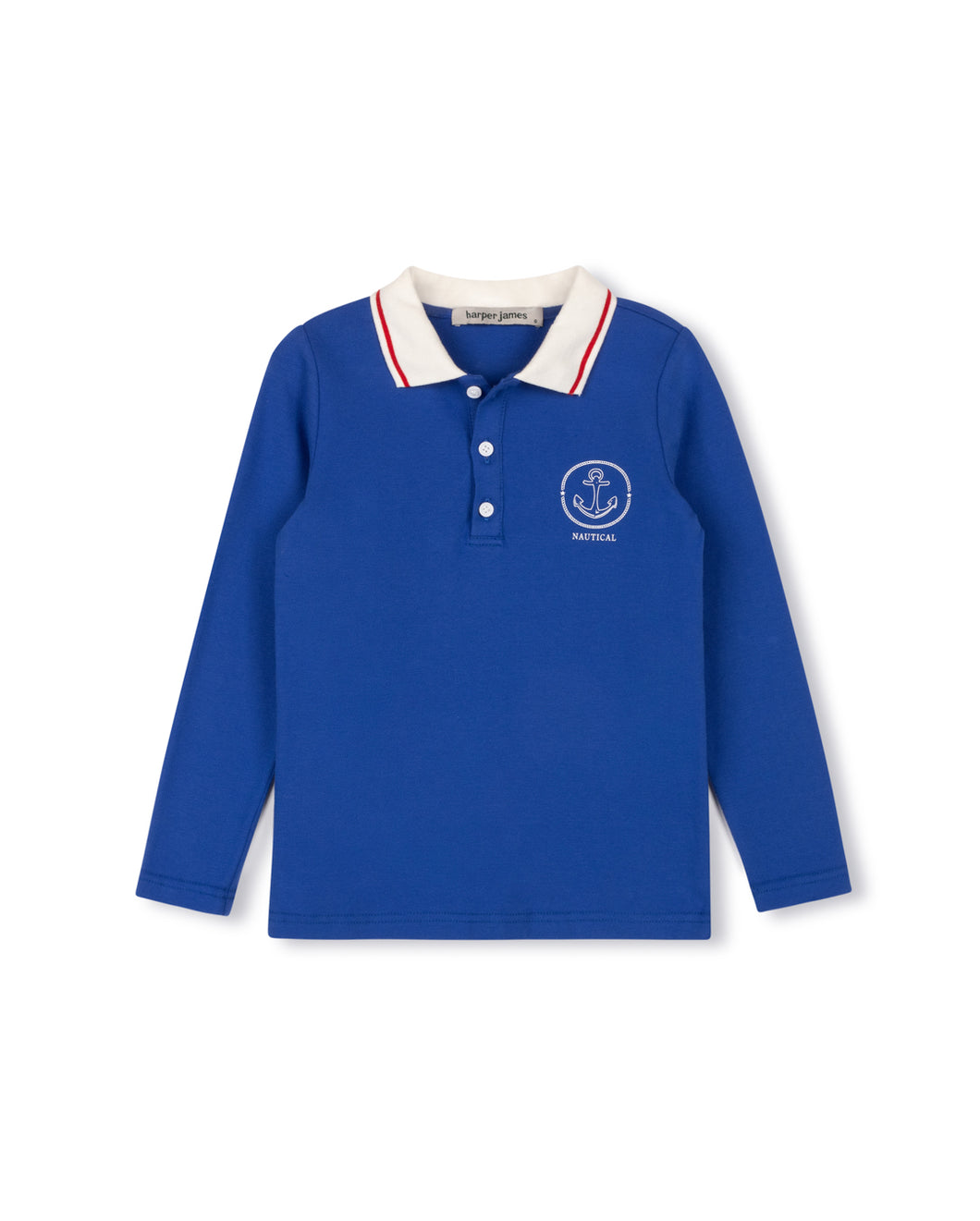 Nautical polo long sleeve - royal
