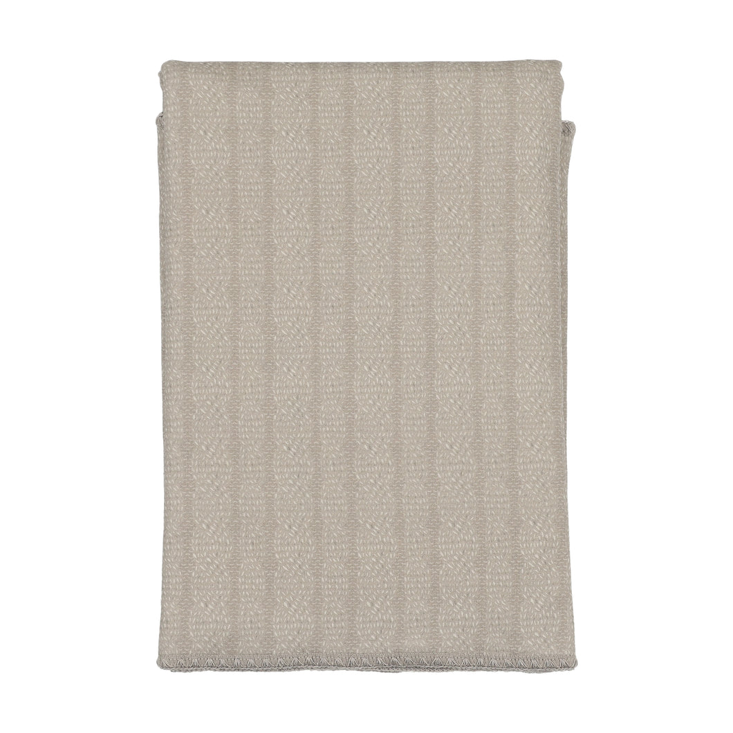 Cable stitch wrap layette set - Oat