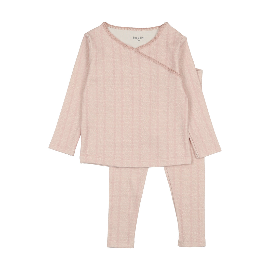 Cable stitch wrap loungewear - Rose