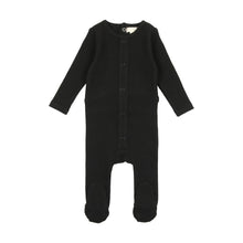 Load image into Gallery viewer, Cardigan footie and bonnet - black

