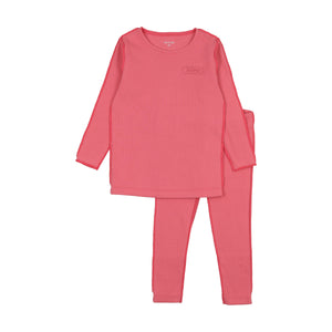 Classic ribbed loungewear - bright coral