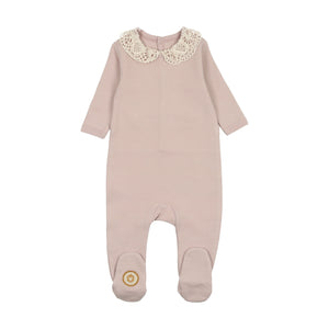 Collar and crochet footie - Rose smoke