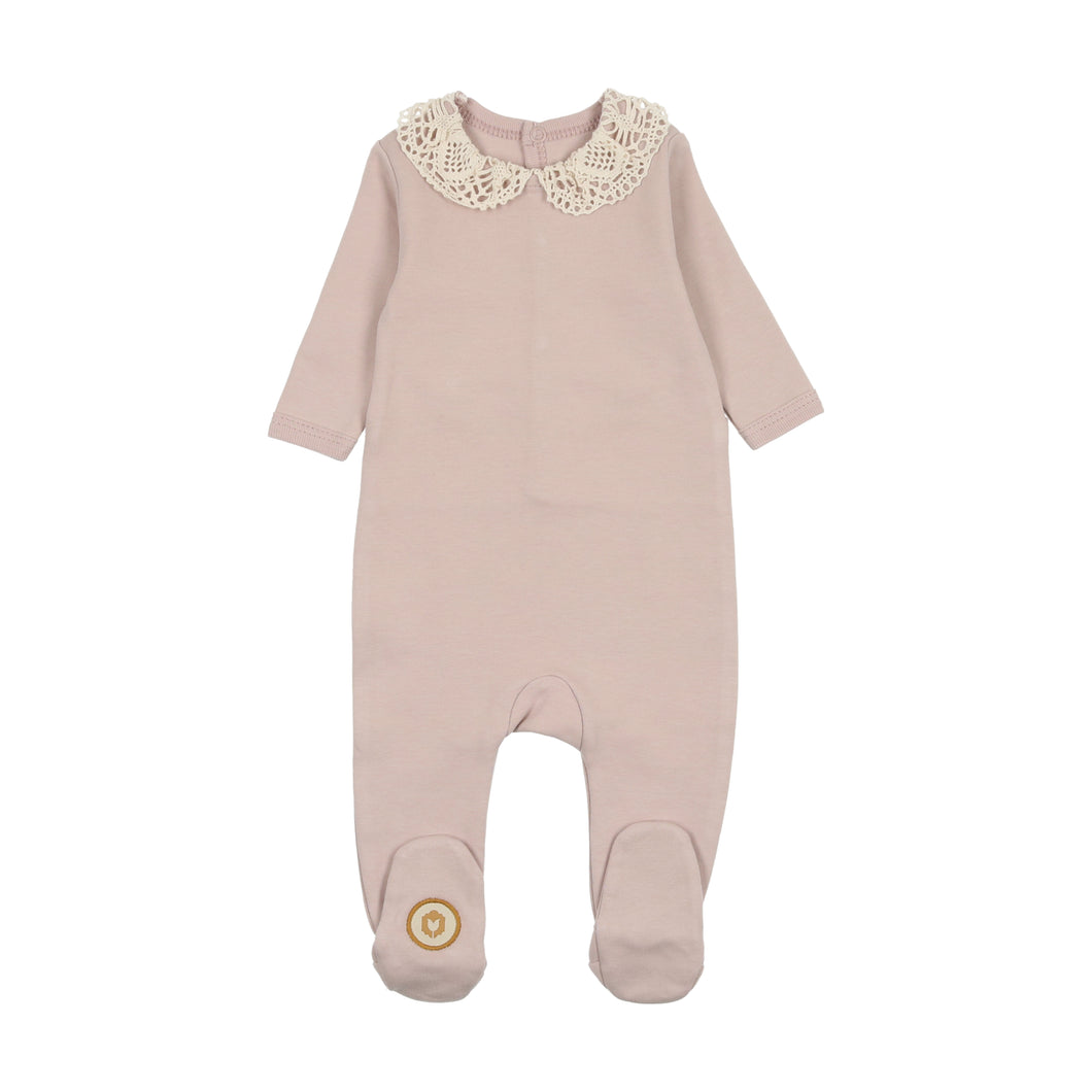 Collar and crochet footie - Rose smoke