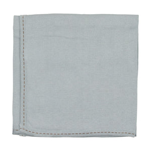Contrast stitch knit layette set - Sky blue
