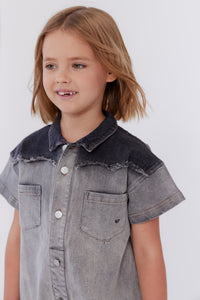 Denim two-tone dress - Grey