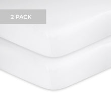 Load image into Gallery viewer, Solid white cotton 2 pack - Crib/toddler bed sheets

