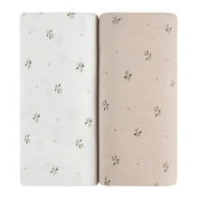 Load image into Gallery viewer, 2 Pack Floral Print Sheets - Ivory/Sage / Bassinet
