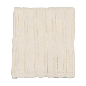 Crochet blanket, cardigan and bonnet gift set - chalk white