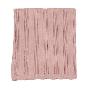 Crochet blanket, cardigan and bonnet gift set - champagne pink
