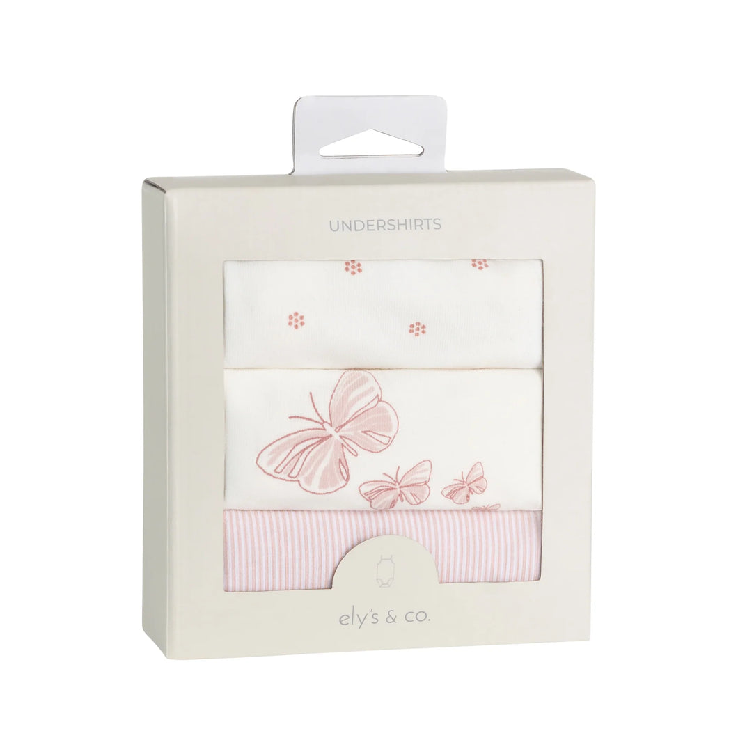 3 pack spaghetti strap undershirts - butterfly