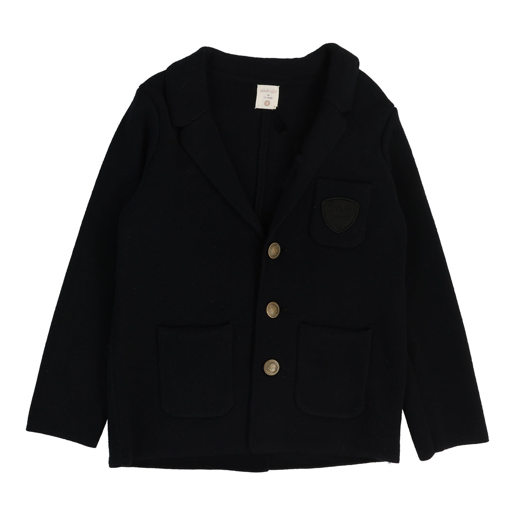 Crest knit blazer - Black