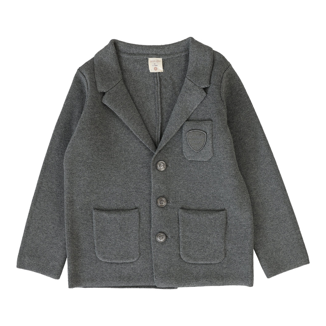 Crest knit blazer - Mid grey
