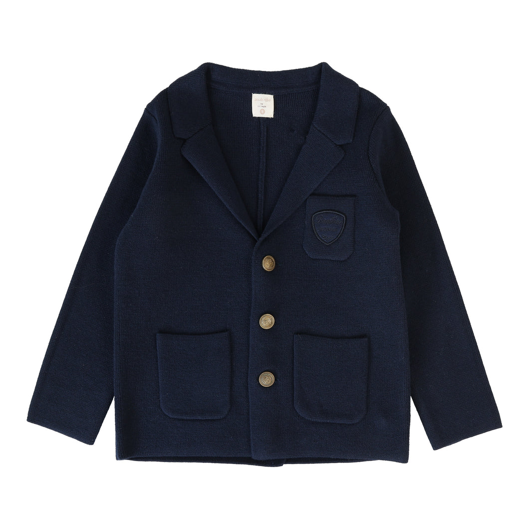 Crest knit blazer - Navy