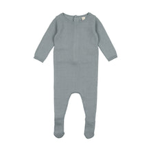 Load image into Gallery viewer, Dotted knit footie and bonnet - Blue
