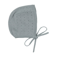 Load image into Gallery viewer, Dotted knit footie and bonnet - Blue
