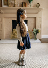 Load image into Gallery viewer, Pleated suspender skirt - Navy
