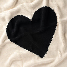 Load image into Gallery viewer, Domani black heart baby blanket
