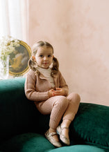 Load image into Gallery viewer, Waffle knit long overalls - dusty pink
