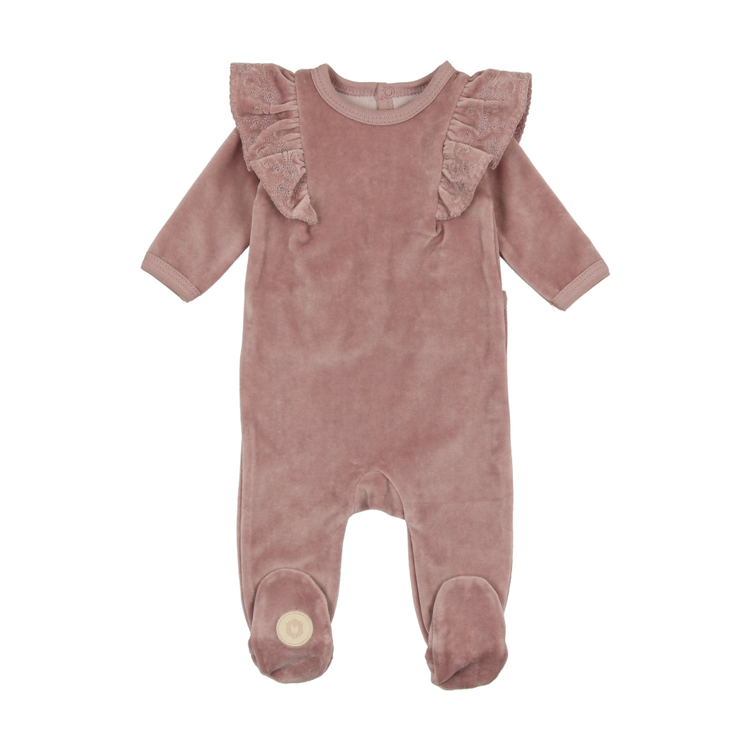 Dainty ruffle footie - Mauve