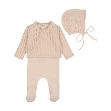 Load image into Gallery viewer, Dainty sweater outfit layette set - Champagne pink
