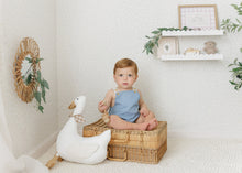Load image into Gallery viewer, Daisy denim boys romper - Denim
