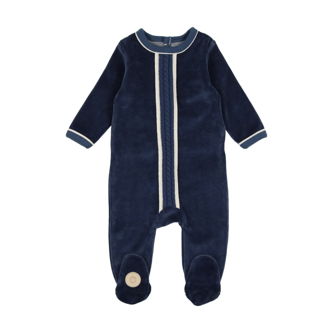 Dimple braid footie - Navy