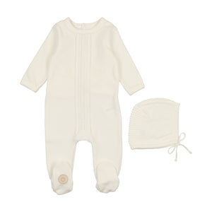 Dimple braid layette set - Ivory