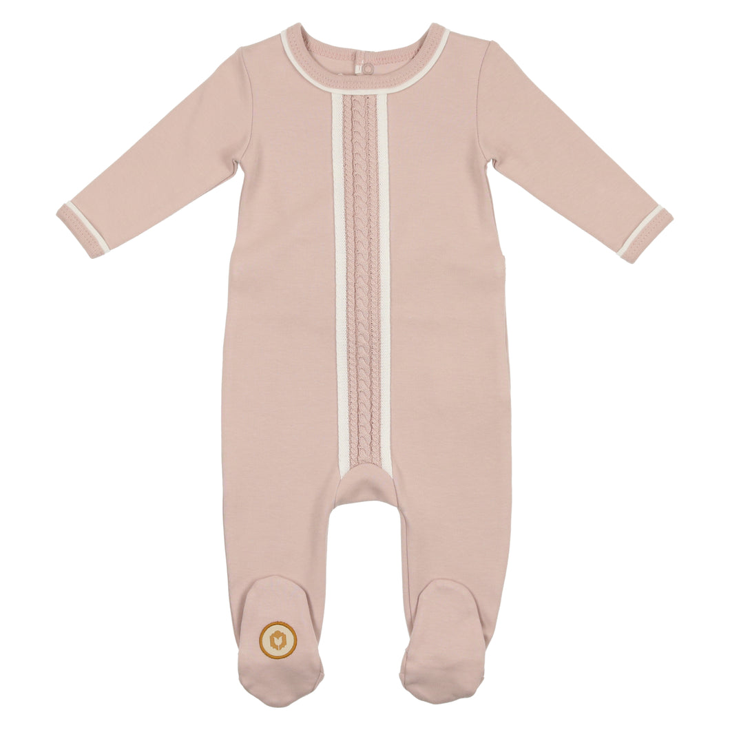 Dimple cord footie - light rose