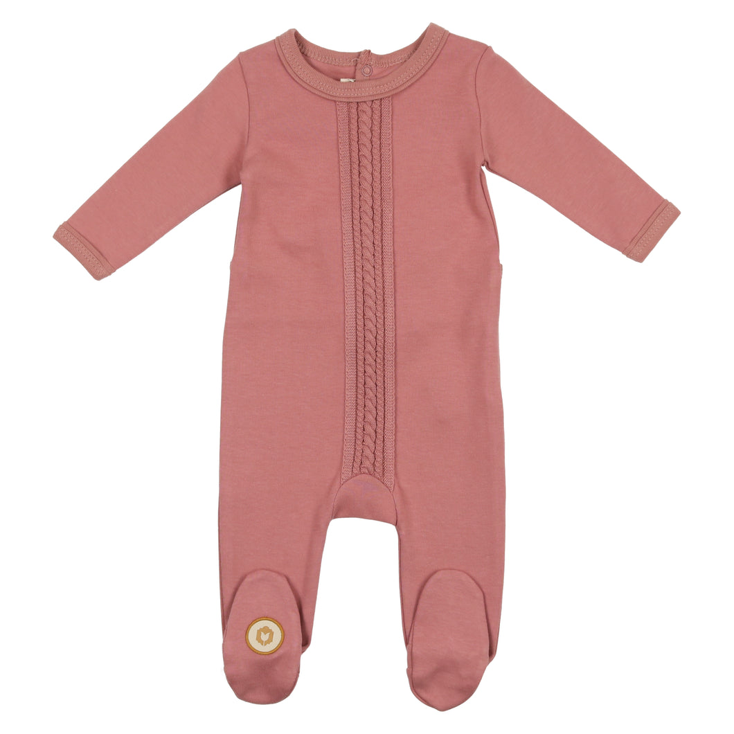 Dimple cord footie - old rose