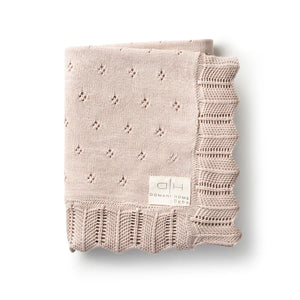 Domani Scalloped Pointelle Blanket - Pink