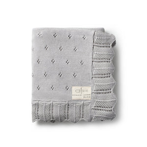 Domani Scalloped Pointelle Blanket - Cloud