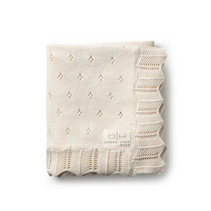 Domani Scalloped Pointelle Blanket - Natural