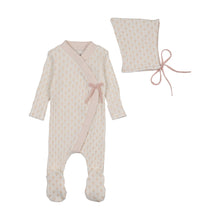 Load image into Gallery viewer, Double print footie and bonnet - girls print
