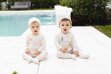 Load image into Gallery viewer, Dutch baby footie and beanie - chalk white boys

