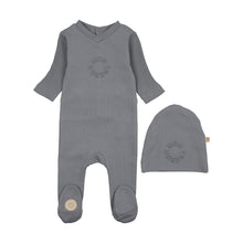 Load image into Gallery viewer, Embossed Logo Footie &amp; Hat Set- Ocean blue
