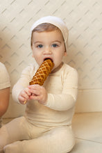 Load image into Gallery viewer, Embossed plaque footie and beanie - butterscotch
