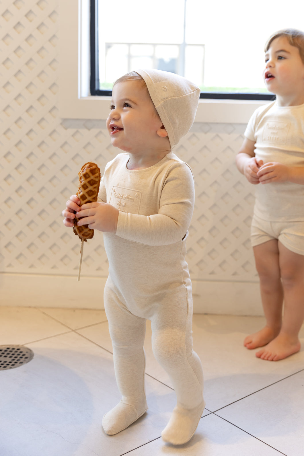 Embossed plaque layette set - butterscotch