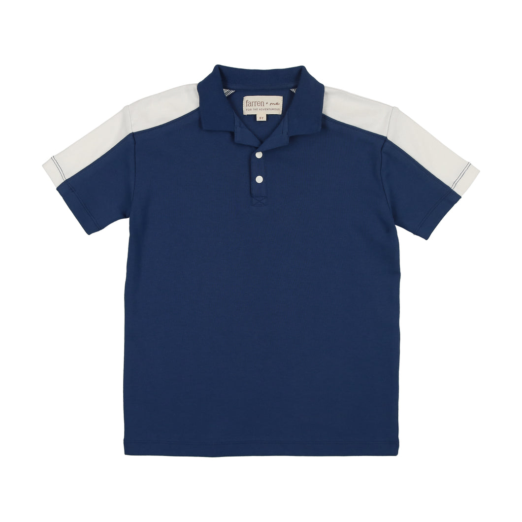 Tennis polo shirt - navy/ecru