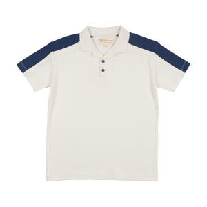 Tennis polo shirt - ecru/navy