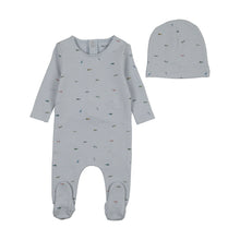 Load image into Gallery viewer, Flag Print Footie/Beanie-Blue Fog

