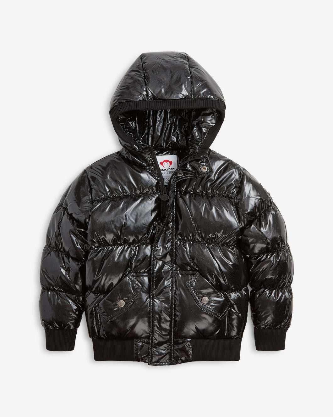 Black glitter puffy coat - Black
