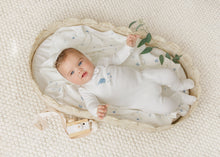 Load image into Gallery viewer, Floral Artstrokes Boys Layette Set - Ivory and blue
