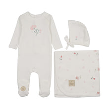Load image into Gallery viewer, Floral Artstrokes Girls Layette Set - Ivory and pink
