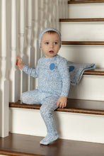 Load image into Gallery viewer, Floral crest layette set - slate blue
